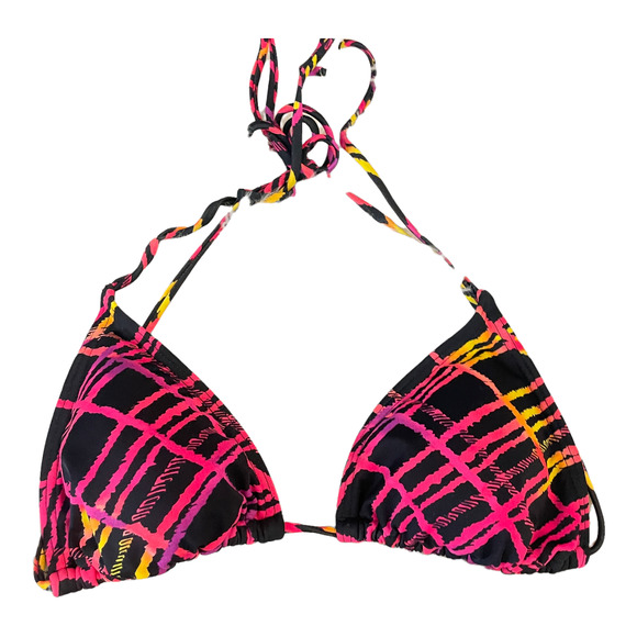 Tilly's Black Neon Abstract Lines String Bikini Swimsuit Women's Size Medium - Picture 6 of 8